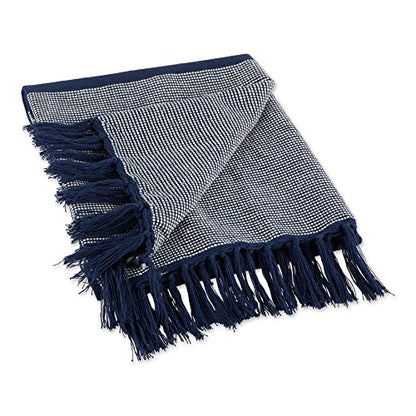 DII Striped Throw Collection Urban Cityscape Border - color: Navy