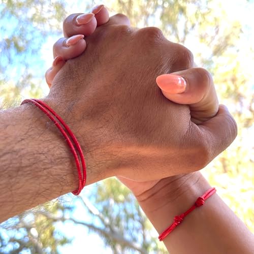 Red String Bracelet, Protection, Luck and Love, Handmade in the Holy Land, Hindu, Buddhist and East Asian Faith Symbol, Evil Eye Strand for Men and Women, Spiritual and Adjustable Bracelet, with CoA - style: Red String Bracelet - Double String