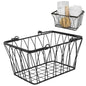 Spectrum Small Wire Basket with Handles Black Farmhouse Basket Organizer for Kitchen Bathroom Laundry Pantry Shelf Organization, Sturdy Twist Wire Metal Basket with Handle for Gifts or Storage - size: Small