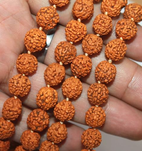 Natural Rudraksha Mala 108 Beads with Tassel & Matching Rudraksha Bracelet | Spiritual Prayer Meditation Japa Necklace for Yoga, Healing & Puja