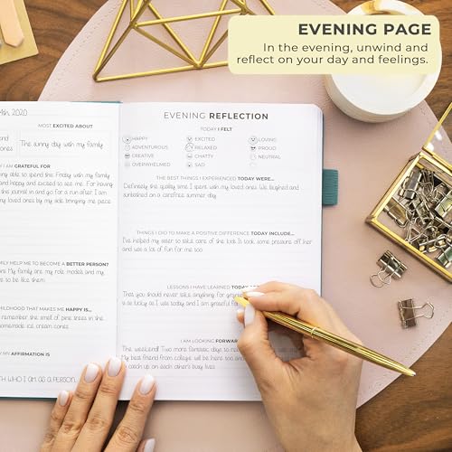 Clever Fox Gratitude Journal – Happiness, Positivity & Affirmation Daily Journal – Inspirational Daily Notebook – 3 Months, A5 (Aquamarine) - color: Aquamarine, size: A5 (5.8″ x 8.3″)