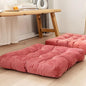 2-Pack of Square Meditation Pillow,Large Floor Pillows Cushions for Adults,Solid Thick Tufted Seat Cushion Square Floor Cushions for Balcony Bedroom Tatami(2pcs, Red1)