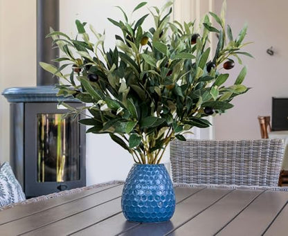 5PCS Artificial Olive Branches for Vases 18.9 Inch Faux Olive Tree Stems with Fruits,Fake Plants Greenery Leaves for Home Decor Weddings Party Floral Arrangement