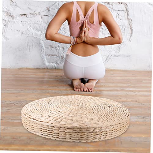 Japanese Style Woven Meditation Cushion Floor Pad Thick Round Seating Cushion for Home Decor Yoga Office and Relaxation Natural and Rustic Design