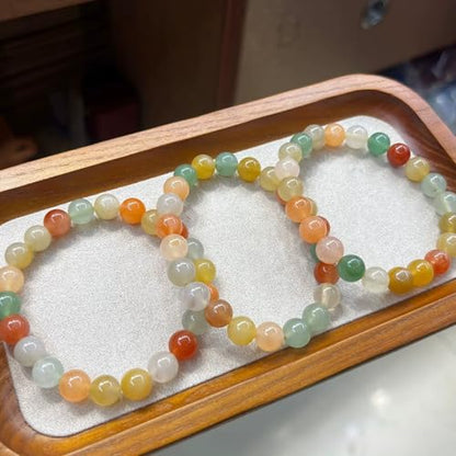 Beaded Bracelets for Women,Stretch Healing Crystal Bracelet Natural Stone Gemstone Jewelry Gifts - color: Style P-Multicolor B