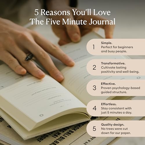 Intelligent Change: The Five Minute Journal - Daily Gratitude Journal for Happiness, Mindfulness, and Reflection - Undated Life Planner - color: Blush Pink