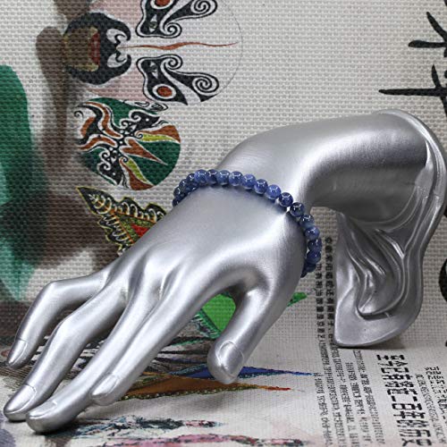 Keleny Blue Kyanite Crystal 6mm Round Beads Rock Yoga Stretch Bracelet 7 Inch Unisex