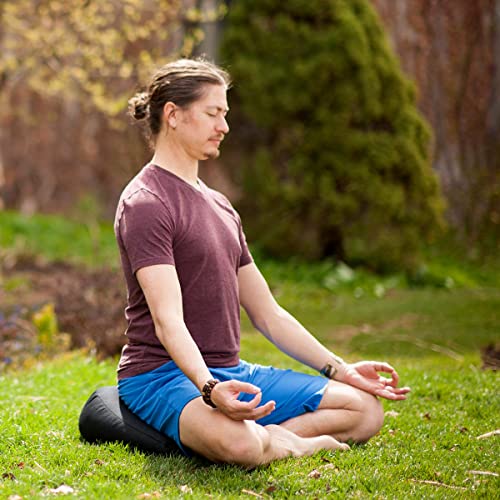 Hugger Mugger V-Shaped Meditation Cushion - Provides Support in Cross-Legged Sitting, Promotes Healthy Posture, Handmade in The USA - color: Black