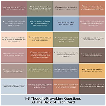 100 Affirmation Cards for Women and Men With 150+ Thought-Provoking Questions, Unique Affirmation cards for stress Relief, Meditation and Self Care Gift For Women and Men. - color: 100Earth