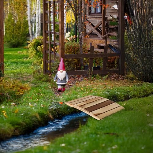 All Things Cedar Outdoor Wooden Garden Bridge for Walkway, Backyard Pond, 2’, Natural - size: 27.5 inches x 24 4