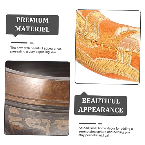 1Set Tibetan Singing Bowl Meditation Set Sound Bowl with Mallet Mat and Bag for Mindfulness Relief and Improved Sleep Quality for Meditation
