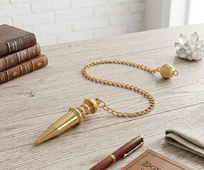 Brass Metal Light Weight Solid Cone Point Healing Dowsing Metaphysical Reiki for Divination and Meditation Brass Pendulum - color: Copper Metal Teardrop