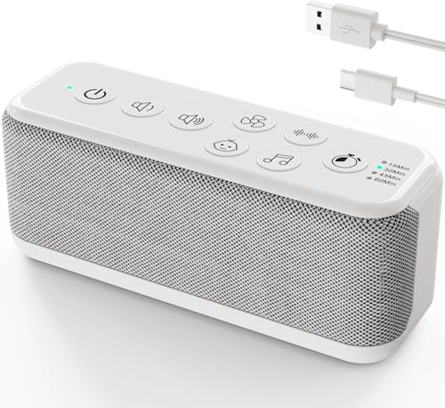 OnLyee White Noise Machine for Office Privacy, USB Rechargeable Sound Machine with 42 Non-Looping Sounds, Auto-Off Timer for Focus, Sleep and Travel - color: Gray, size: Gray - Standard