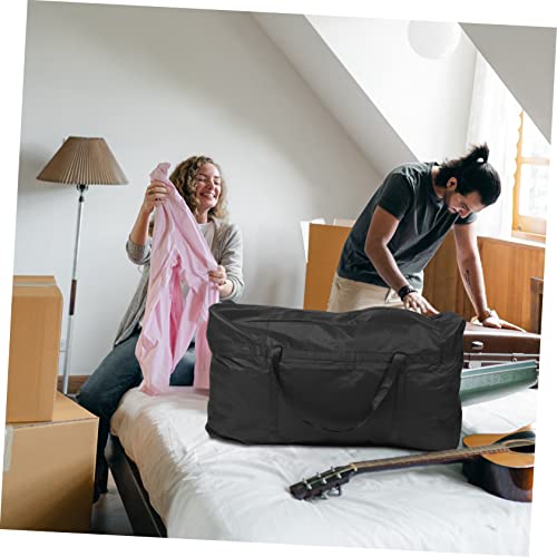 Large Capacity Clothes Storage Bag Tote Bag for Travel Moving House Packing Bag - color: Black