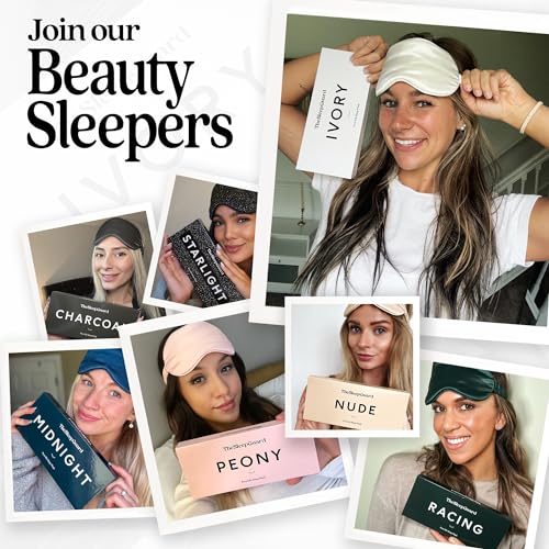 Pure Silk Sleep Mask [100% 6A Mulberry Silk, 22 Momme] Light Blocking Travel Essentials. Eye Masks for Sleeping. Black Oeko-Tex Blindfold. Eye Covers for Men & Women - color: Ivory White