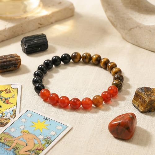 Bivei Protection Bracelet, Strength Crystal Healing Bracelet 8MM - Spiritual Stretch Beaded Jewelry for Women Men Gift - color: Self Confidence
