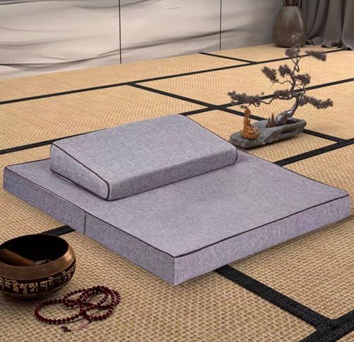 Meditation Mats,Futons, Household Folding, Thickened Fabrics, Coconut Palm, Kneeling Mats(Size:28x28inch,Color:Gray1) - color: Gray1, size: 28x28inch