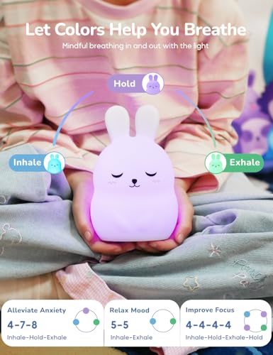 Breathing Pal 'Bonnie'- Mindfulness Breathing Light, Guided Visual Meditation Breathing Light, Anxiety Relief Items for Calm Down Corner/Meditation/Sleep for Adult&Kid - size: Bonnie (Bunny)