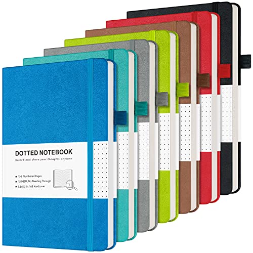 Graph Paper Notebook, 7 Pack Hardcover Notebook, Grid Notebook Journal for Women, Men, Large Leather Journals for Writing, Thick Paper, A5 Notebooks for Work, School Supplies, Engineering, 5.7"x8.5" - style: Graph
