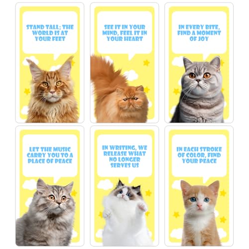 Cards Against Anxiety, 50 Cat Affirmation Cards for Stress Relief and Self Care Mindfulness - color: Cats