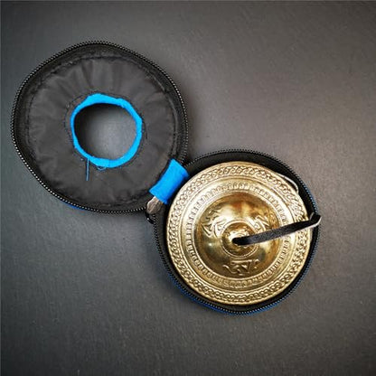 Tibetan Tingsha Bell Set - Tibetan Cymbals - for Sound Healing, Yoga, Meditation, and Mindfulness,Handmade in Nepal,Made of Bronze,Om Mantra Pattern,9cm/3.5 inch - color: 13-Bronze-Om-9cm