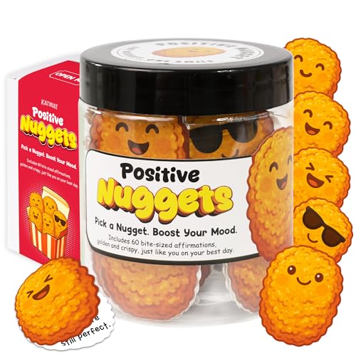 Emotional Supports Chicken Nuggets Jar, 60 Positive Affirmation Cards, Positive Chicken Nugget Jar, Cute Stuff for Teen Girls, Back to School Gift for Teens, Teens Home Room Decor - color: Positive Chicken Nuggets