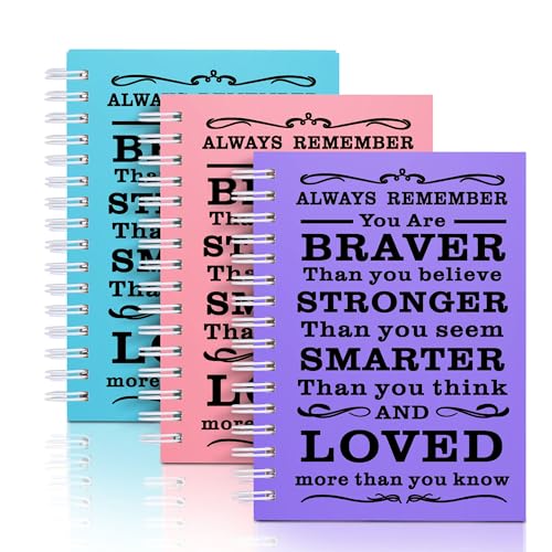 3Pcs A6 Spiral Notebook,Inspirational Journal,Motivational Journal for Women Men,Spiral Journal Notebook College Ruled Daily Diary for School,Travel,Business,Work (3Pcs -A6 Always Mix Light) - color: 3pcs -A6 Always Mix Light