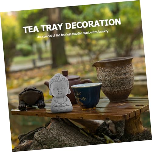 PRETYZOOM Handcrafted Sandstone Buddha Statue Minimalist Decor for Home Garden and Tea Elegant Indoor Desktop Sculpture Peaceful Ambiance Creator