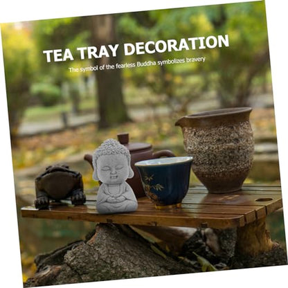 PRETYZOOM Handcrafted Sandstone Buddha Statue Minimalist Decor for Home Garden and Tea Elegant Indoor Desktop Sculpture Peaceful Ambiance Creator