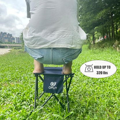 Opliy Camping Stool, Folding Small Chair Portable Camp Stool for Camping Fishing Hiking Gardening and Beach, Camping Seat with Carry Bag (Blue) - color: Blue
