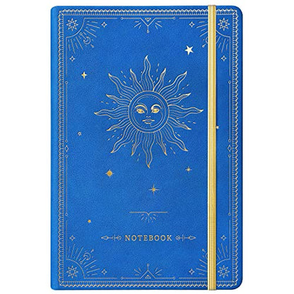 Artfan Ruled Notebook/Journal – Premium Thick Paper Faux Leather Classic Writing Notebook with Pocket + Page Dividers Gifts, Banded, Large, 144 Pages, Hard Cover, Lined (5.8 x 8.4) - Gemstone Blue - color: Blue6