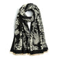 QIUTIMIY Pashmina Shawl Wraps for Womens Winter Scarf Reversible Pattern Designer Ladies Shawls and Wraps for Evening Dresses - color: Flower1-black
