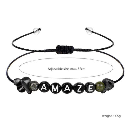 COLORFUL BLING Handmade Healing Chakra Beaded Bracelet with Spiritual Meaningful Card Crystal Natural Stone Strand Bracelet for Women Reiki Yoga Meditation Jewelry Protection Gifts - color: amaze