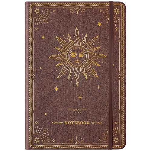 Artfan Ruled Notebook/Journal – Premium Thick Paper Faux Leather Classic Writing Notebook with Pocket + Page Dividers Gifts, Banded, Large, 144 Pages, Hard Cover, Lined (5.8 x 8.4) - Reddish Brown - color: Reddish Brown