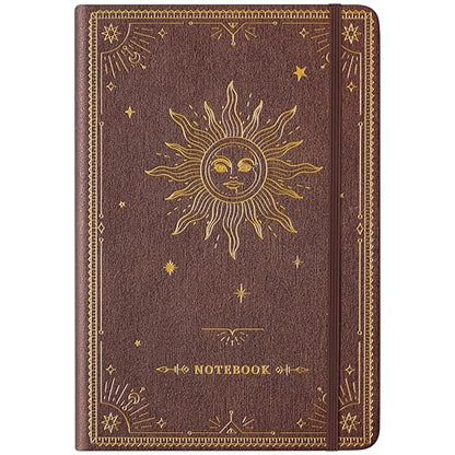 Artfan Ruled Notebook/Journal – Premium Thick Paper Faux Leather Classic Writing Notebook with Pocket + Page Dividers Gifts, Banded, Large, 144 Pages, Hard Cover, Lined (5.8 x 8.4) - Reddish Brown - color: Reddish Brown