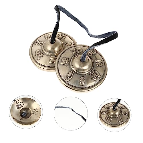 Buddhist Copper Cymbal Bell for Meditation and Yoga Handmade Percussion Instrument Lightweight and Portable Finger Cymbals for Sound Healing and Mindfulness Practice