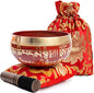 Tibetan Singing Bowl Set - Easy To Play for Beginners - Authentic Handcrafted Mindfulness Meditation Holistic Sound 7 Chakra Healing Gift by Himalayan Bazaar (Crimson) - color: Crimson Red
