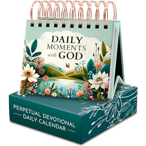 Daily Devotional Calendar for Women – Perpetual Flip with 366 Prayers and Blessings – Christian Gifts for Women, Religious Desk Calendar, Spiritual Gifts, Inspirational Scripture Art, Faith Decor - color: Green - Devotional Calendar