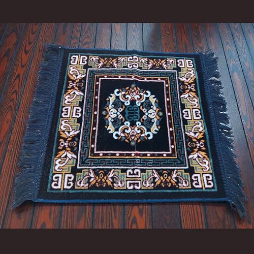 Velvet Pooja Aasan Mat 20 Inch, Soft Prayer and Meditation Seat, Blue Puja Cloth Rug, Home Temple Decor, Floor Seating Mat for Daily Use and Festivals Mattress Mats Car Seat Cover Daily Use
