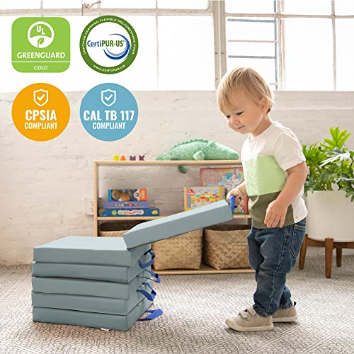 ECR4Kids SoftZone Square Floor Cushions with Handle, Flexible Seating, Grey, 6-Piece - color: Grey
