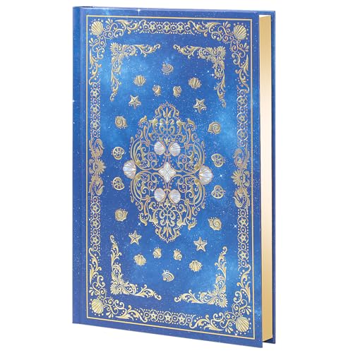 Hardcover Lined Journal - 224 Pages 100GSM Thick A5 Notebook with Gilded Edges & Gold Foil, Celestial Ocean Shells Mystic Diary for Women, Dream Journal
