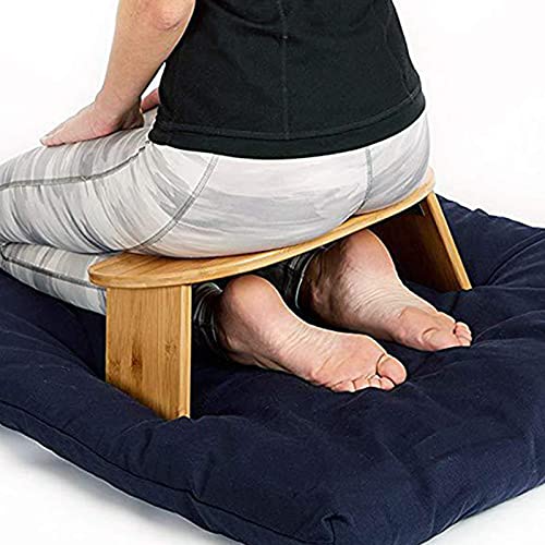 Meditation Bench, Bamboo Meditation Stool Folding Knee Seat Bench Ergonomically Shaped Booster Seat - Esoteric Gifts