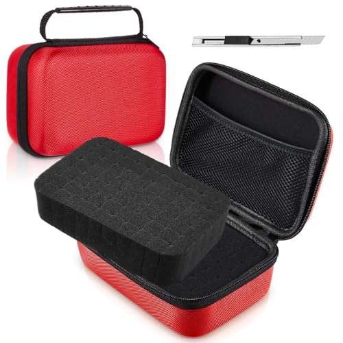 Relaxweex EVA Hard Case with Customizable Foam 12.6 x 8.27 x 3.5 Inch Protective EVA Carrying Case Shockproof Outdoor for Camera, Digital Products, Electronic Instruments with Knife, Red - color: Red, size: 12.6 x 12.2 x 3.5 inch
