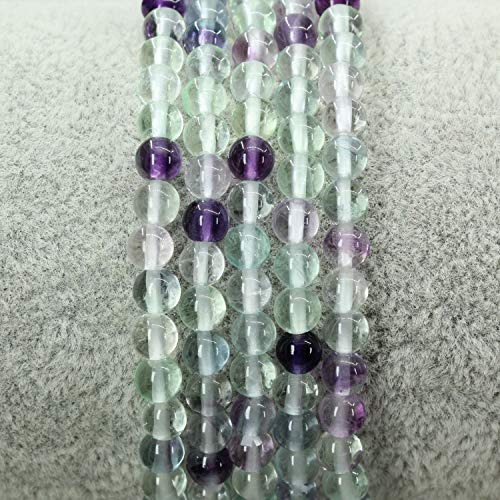 Keleny 4mm Natural Round Beads Gemstones Rock Crystal Stretch Bracelet 7 Inch Unisex - color: AA Grade Clear Fluorite