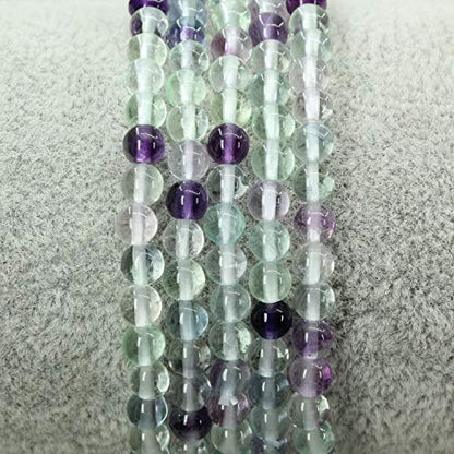 Keleny 4mm Natural Round Beads Gemstones Rock Crystal Stretch Bracelet 7 Inch Unisex - color: AA Grade Clear Fluorite