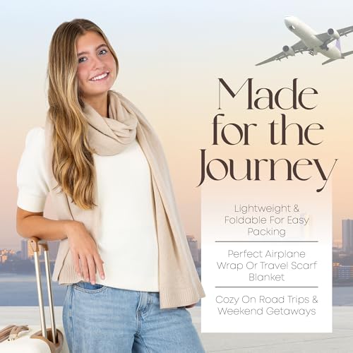 Velanio Cashmere Luxury Knitted Wrap Travel Shawl Scarf, Pashmina Stole, All-Season Scarf for Women Cashmere Wool Blend - color: Ancient Painting