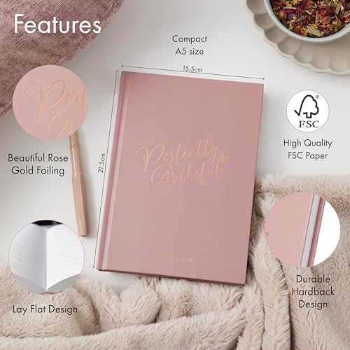 Gratitude Journal - For Gratitude and Daily Reflections - Selfcare Journal for Women and Teenagers - Reduce Stress and Overwhelm. Dusky Pink by Perfect Planner Company - color: Dusky Pink