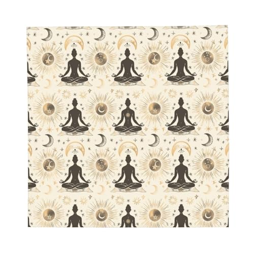 Yoga Meditation (10) Print Large Bandana For Men Women, 22 × 22 In Head Scarf,Cowboy Bandana Headwrap Neck Scarf