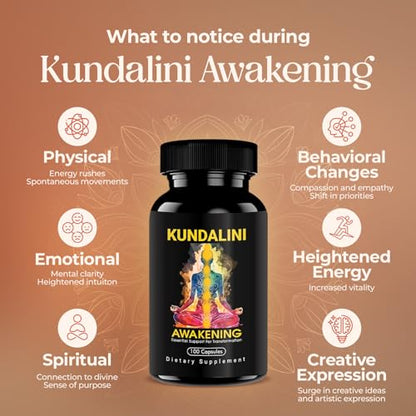 KUNDALINI AWAKENING Herbal Supplement – Ayurvedic Herbal Blend with Ashwagandha, Bacopa, Tulsi, and Haritaki – Supports Spiritual Growth, Chakra activation, Meditation, & Higher Consciousness.