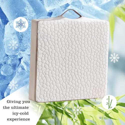 22 inch Floor Pillow for Adults and Kids - Meditation Cushions and Yoga Cushion for Floor Sitting Mattress Reversible (Cool & Warm) - Ideal for Living Room and Outdoor Use (1, Light Gray)